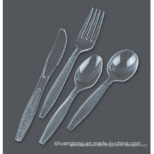 Clear Plastic Besteck Sets Einweg-Besteck PS Besteck Messer, Gabel, Löffel, Suppe